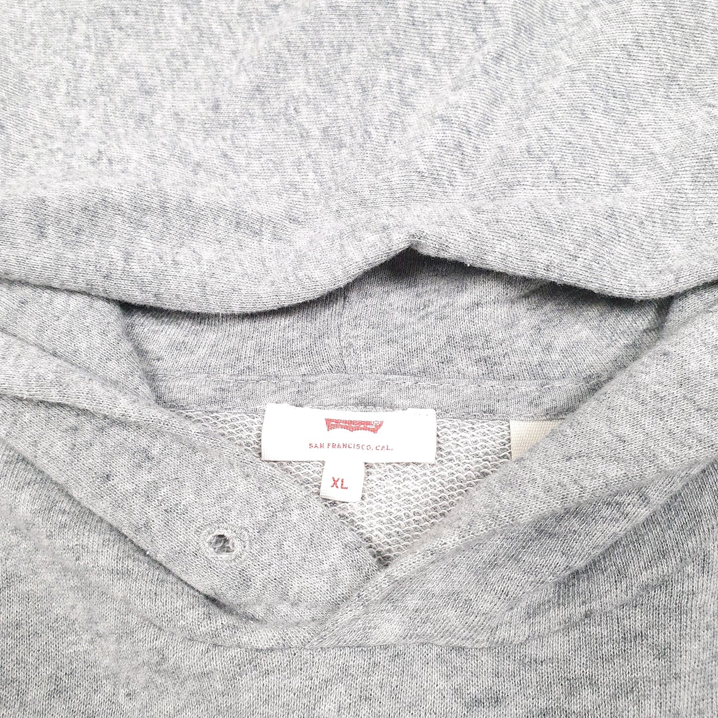 Mens Grey Levis Spellout Hoodie Jumper