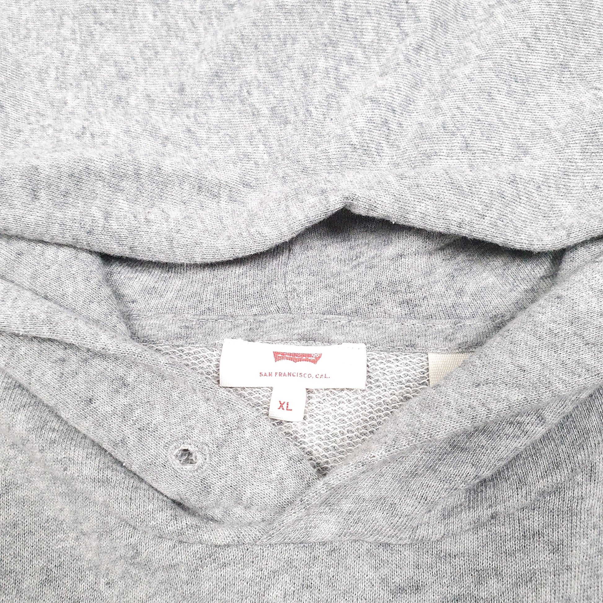 Mens Grey Levis Spellout Hoodie Jumper
