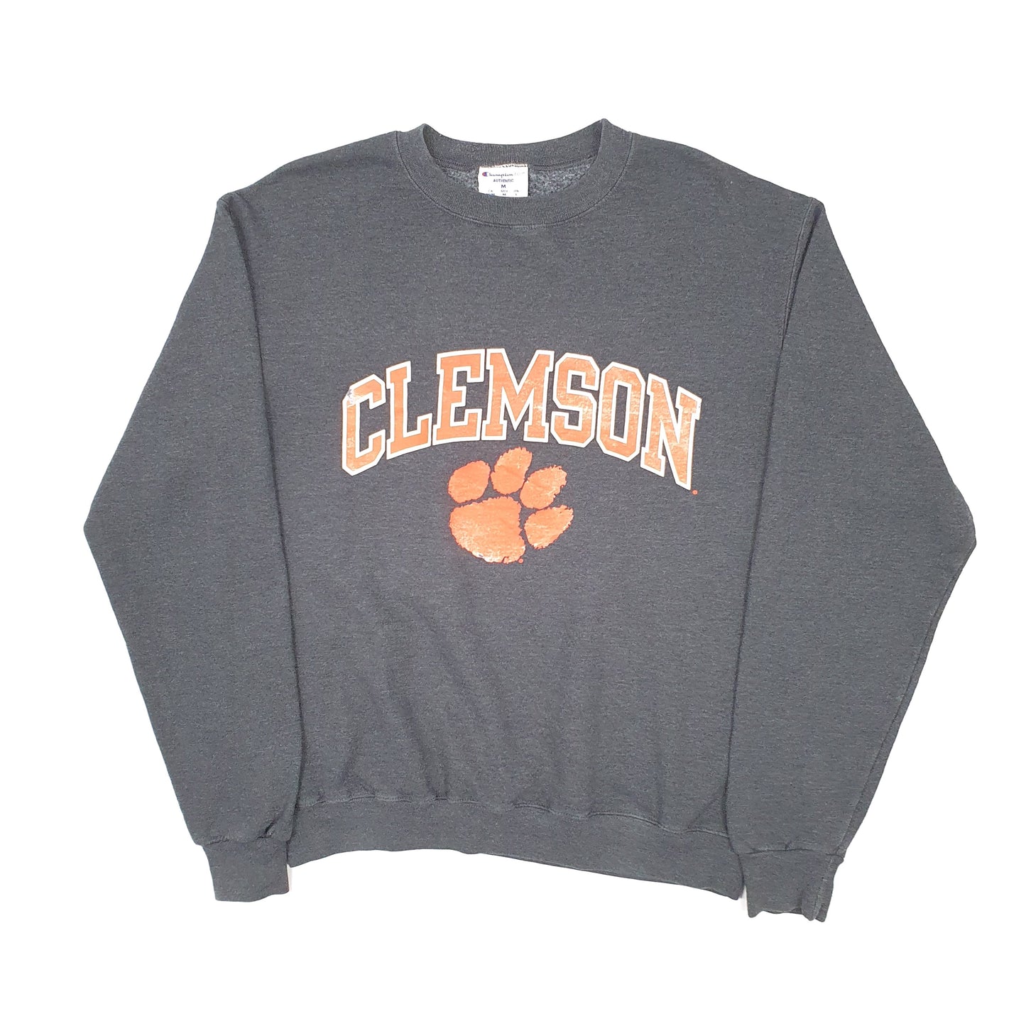 Mens Grey Champion Clemson Crewneck Jumper