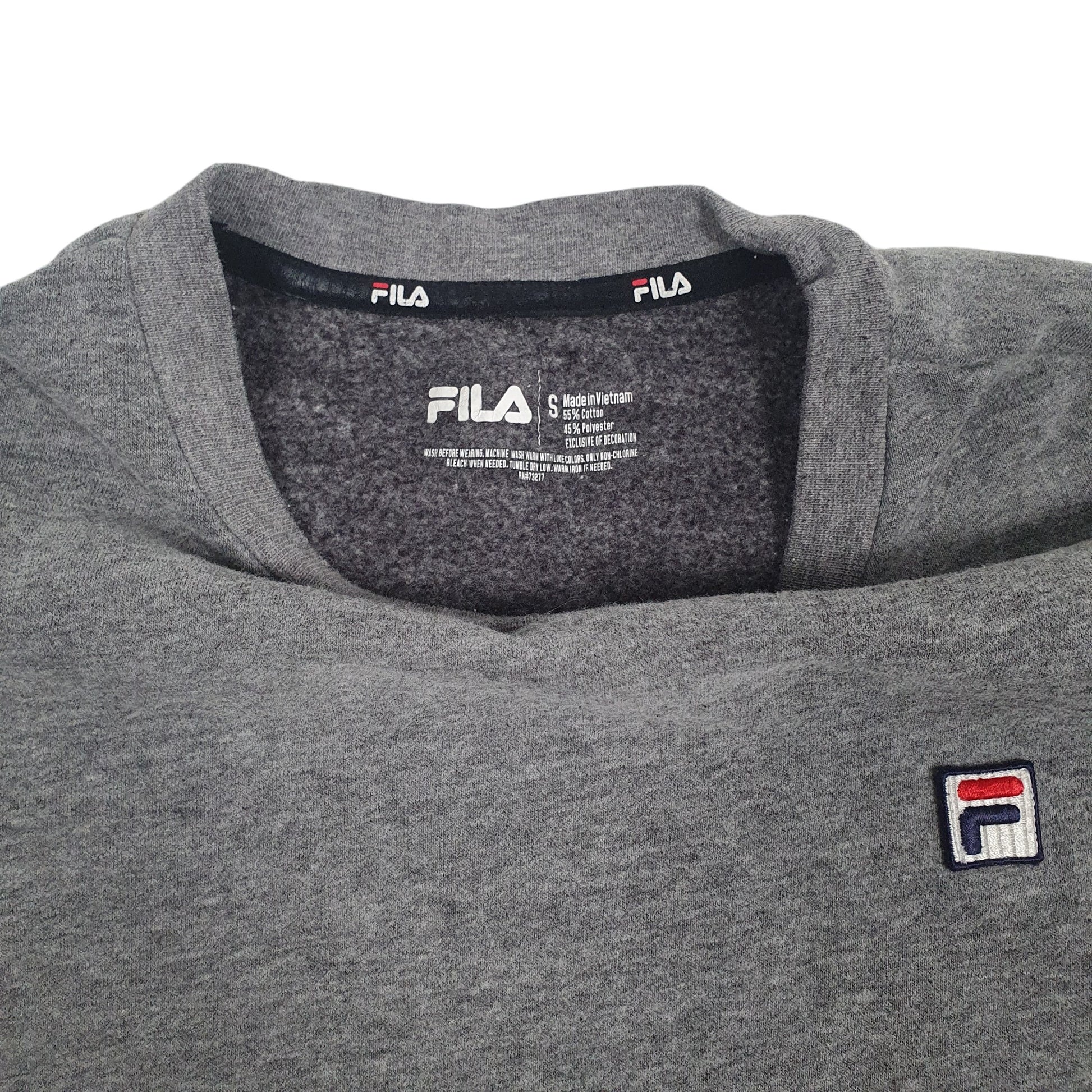 Mens Grey Fila  Crewneck Jumper