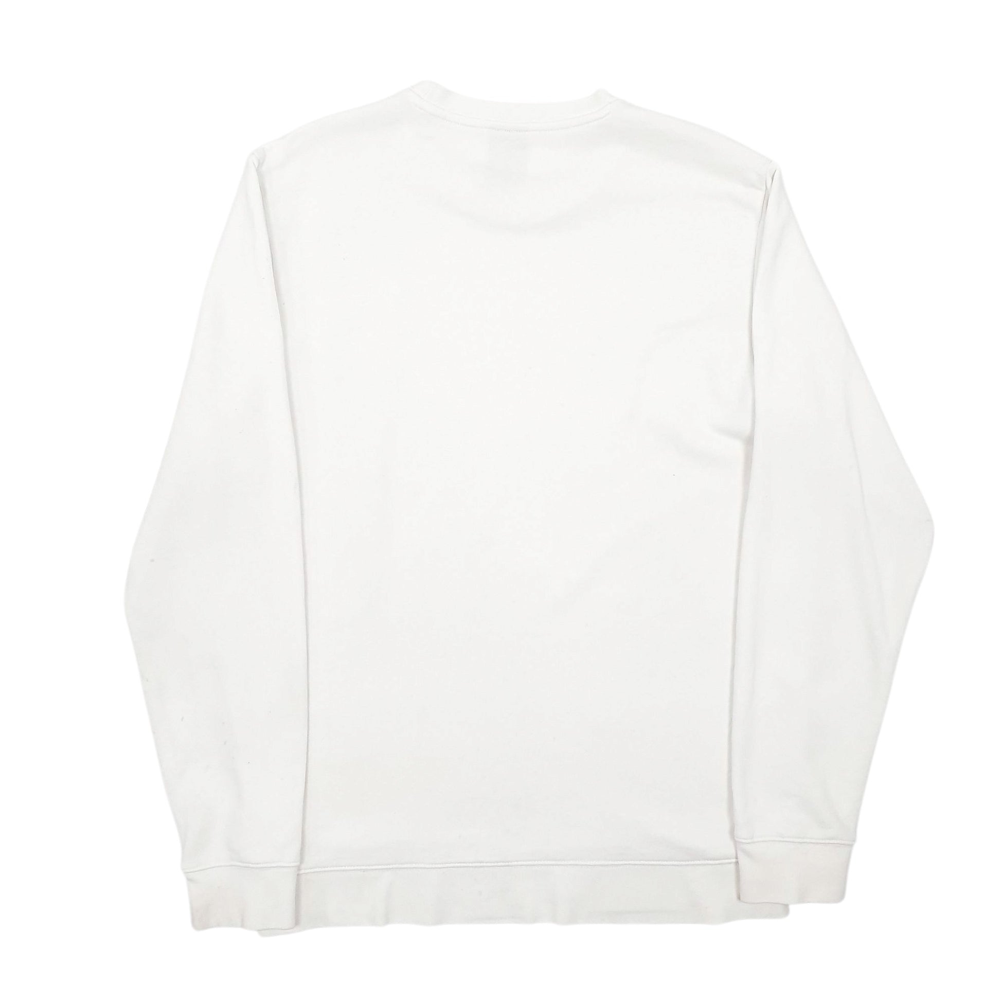 Mens White Adidas Spellout Crewneck Jumper