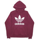 Mens Burgundy Adidas Spellout Hoodie Jumper