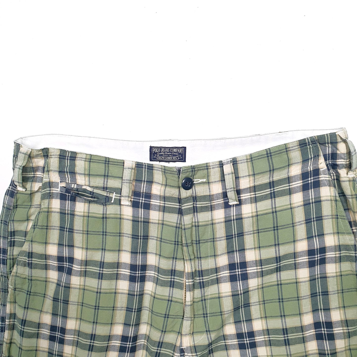 Mens Green Ralph Lauren Madras Ivy League Chino Shorts
