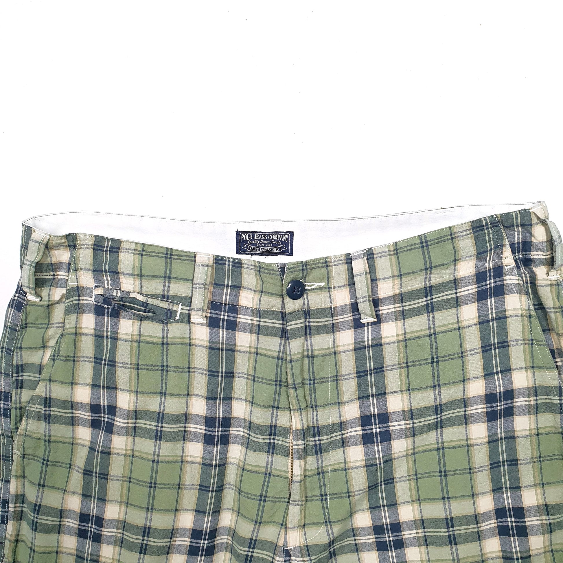 Mens Green Ralph Lauren Madras Ivy League Chino Shorts