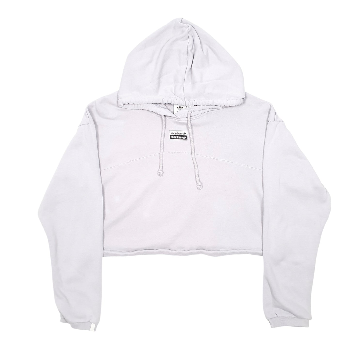 Womens Grey Adidas Cropped Short Workout Hoodie Jumper