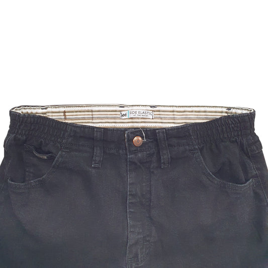 Womens Black Lee Side Elastic At The Waist Casual JeansW28 L30