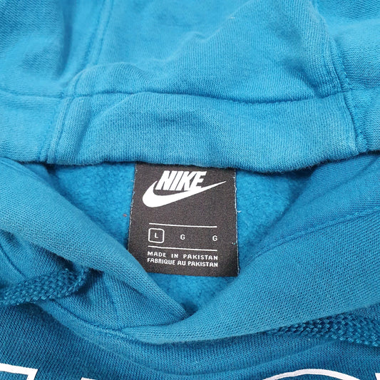 Mens Blue Nike Just Do It Spellout Hoodie Jumper