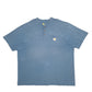Mens Blue Carhartt Button Up Short Sleeve T Shirt