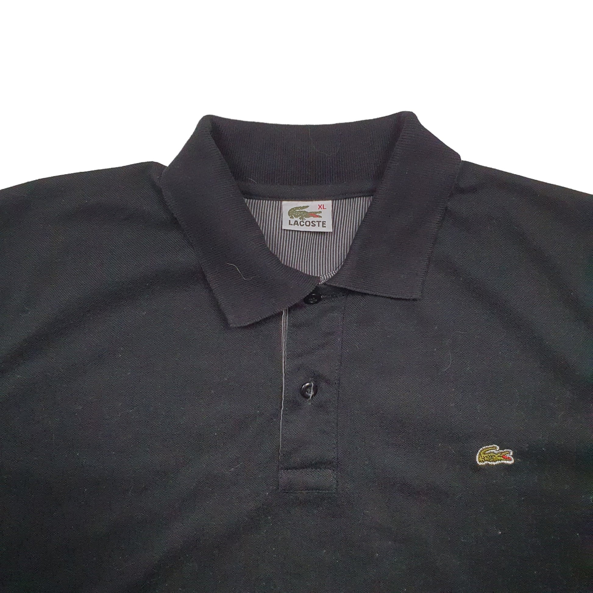 Mens Black Lacoste  Short Sleeve Polo Shirt
