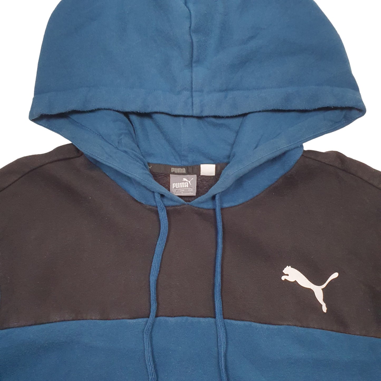 Mens Blue Puma Spellout Hoodie Jumper