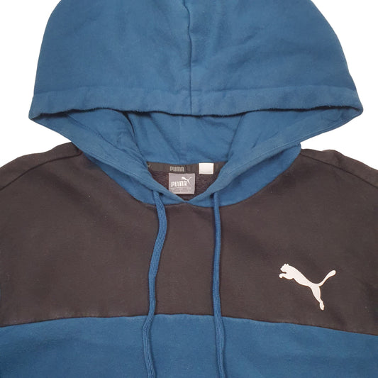 Mens Blue Puma Spellout Hoodie Jumper