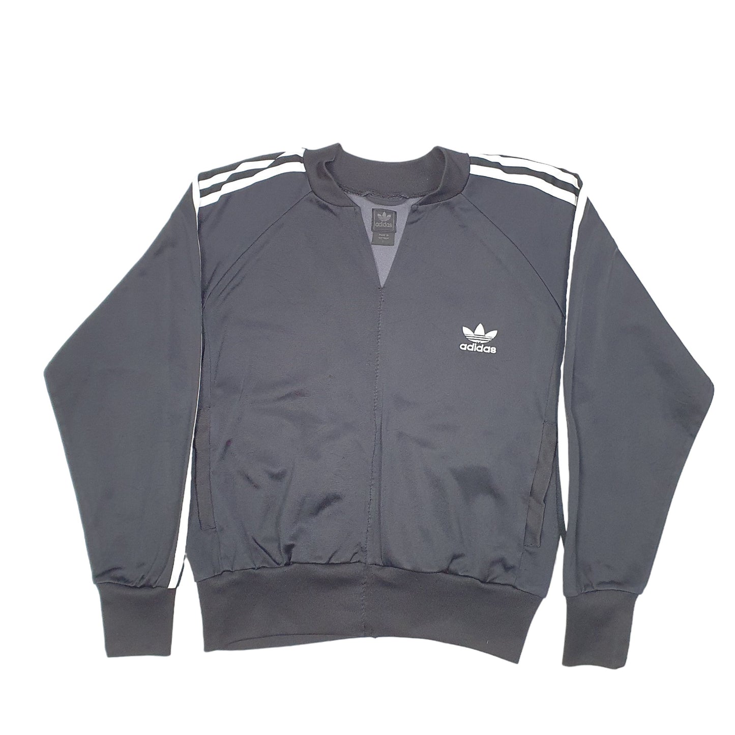 Womens Black Adidas Vintage Altered Track Top Classic Re Worked Crewneck Jumper