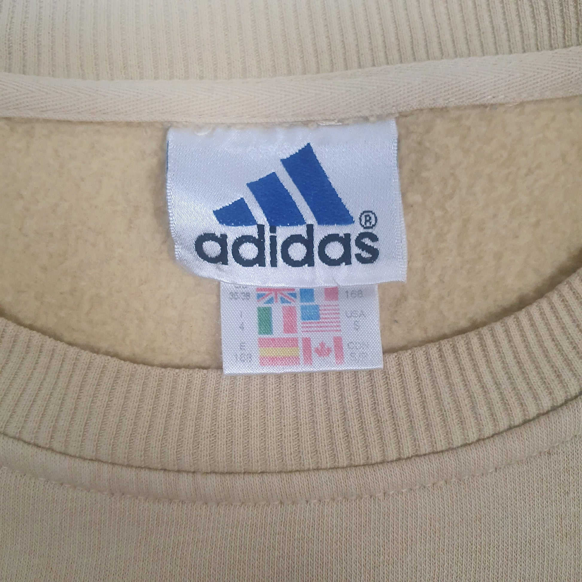 Mens Yellow Adidas Vintage 2000s Crewneck Jumper