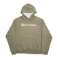 Mens Khaki Champion Spellout Hoodie Jumper