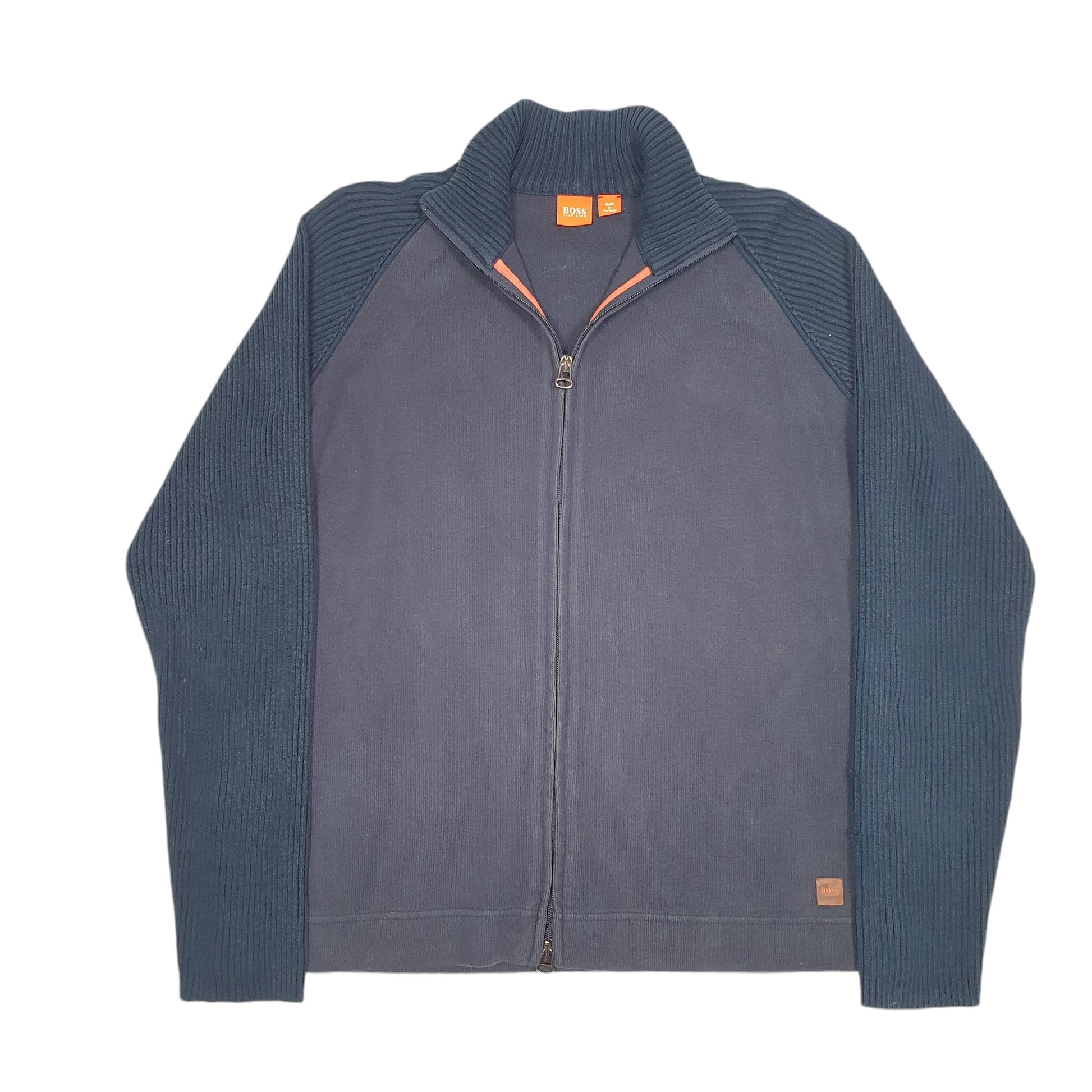Mens Navy Hugo Boss  Full Zip Jumper