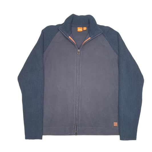 Mens Navy Hugo Boss  Full Zip Jumper