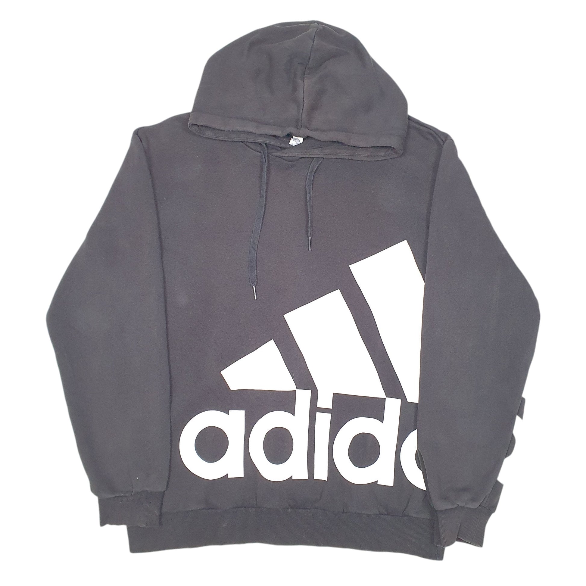 Mens Black Adidas Spellout Hoodie Jumper