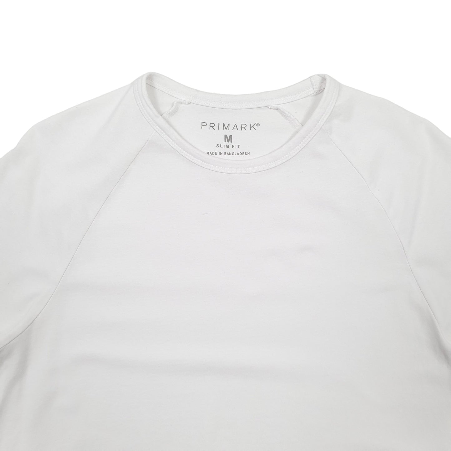 Mens White Primark Slim Fit Short Sleeve T Shirt