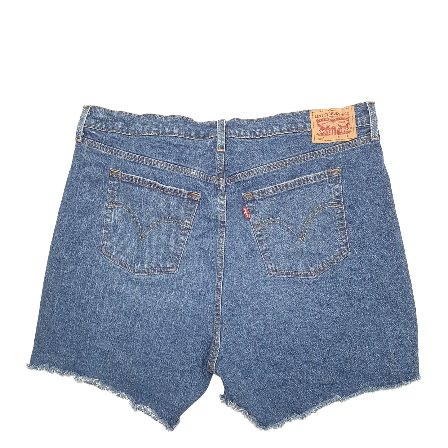 Womens Blue Levis 501 Jorts Denim Shorts
