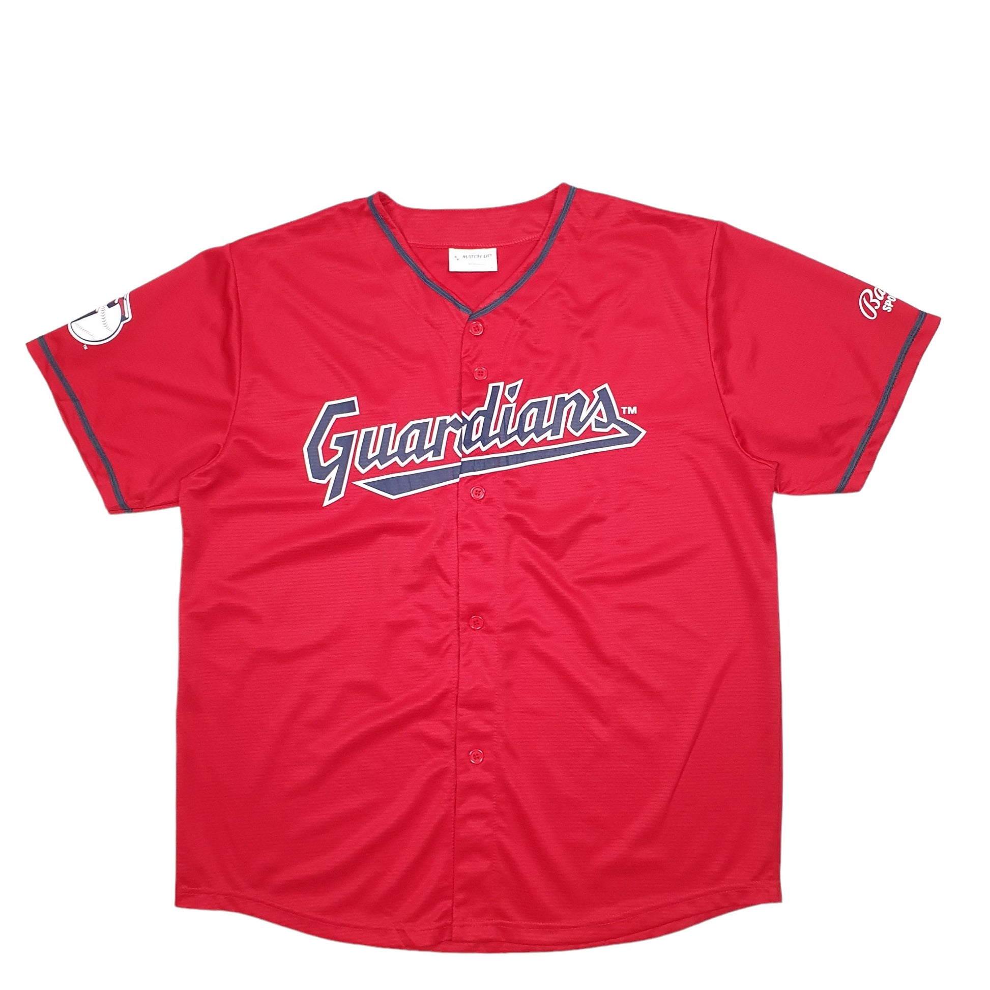 Mens Red Match Up MLB Baseball Jersey Guardians Short Sleeve T Shirt