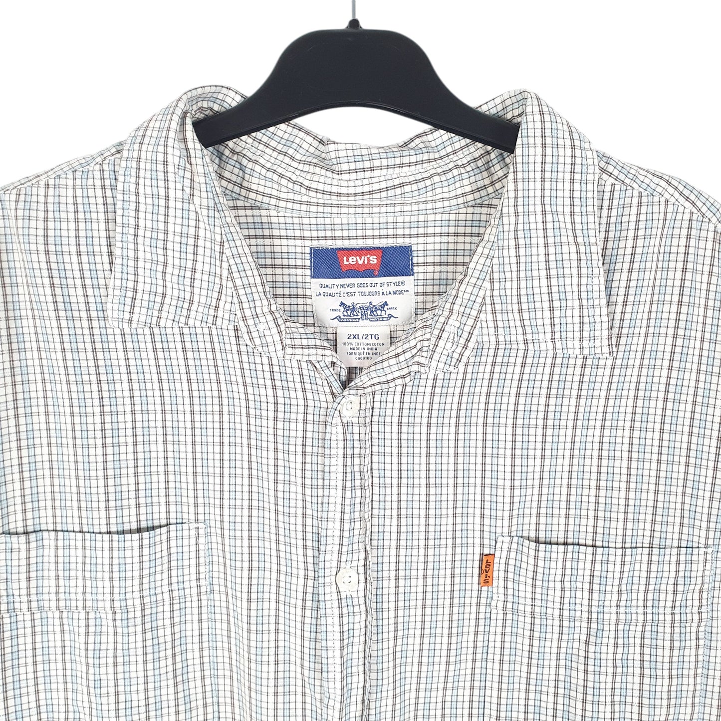 Mens White Levis Vintage Orange Tab Short Sleeve Shirt