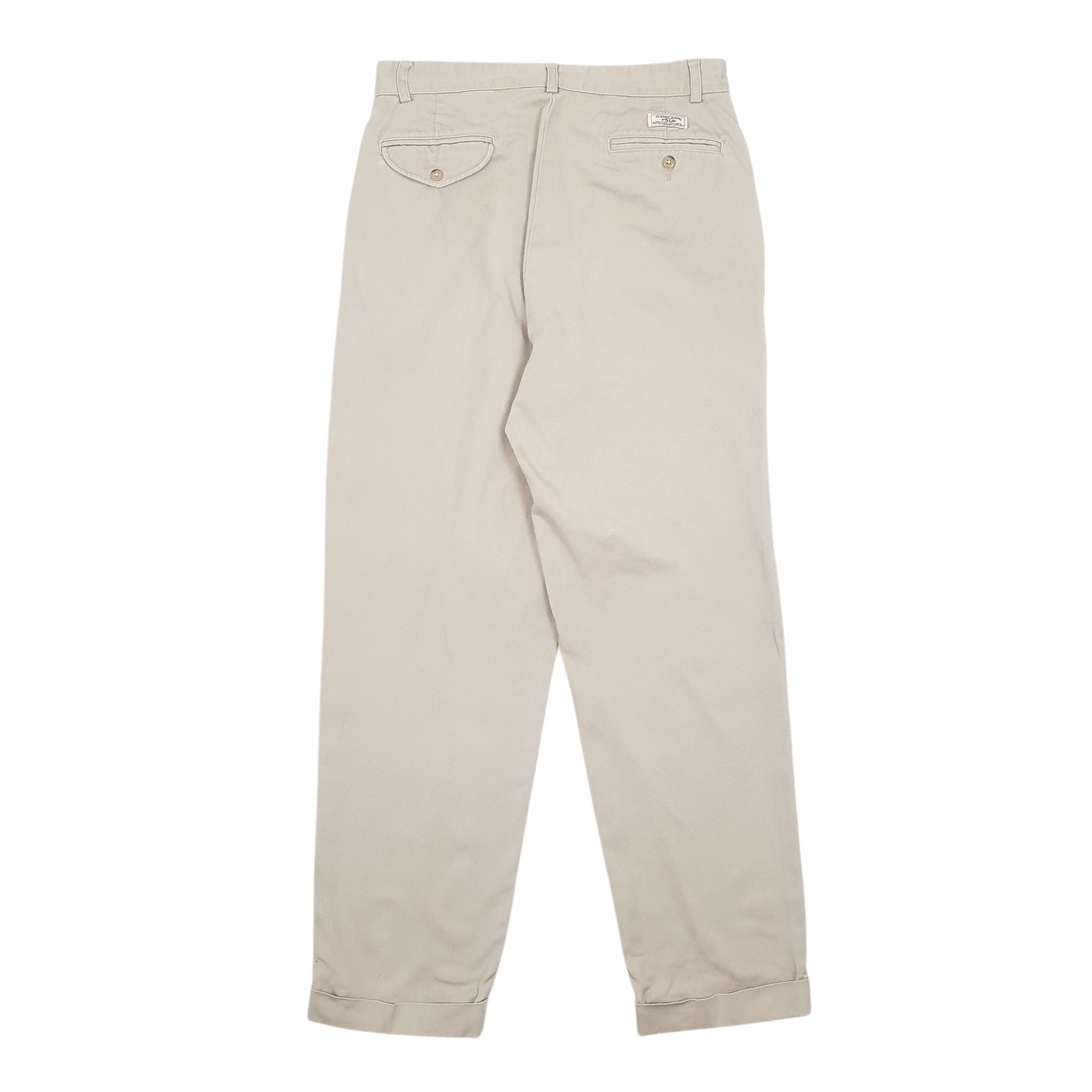 Mens Beige Polo Ralph Lauren Vintage Hammond Pant Double Pleated Chino Trousers