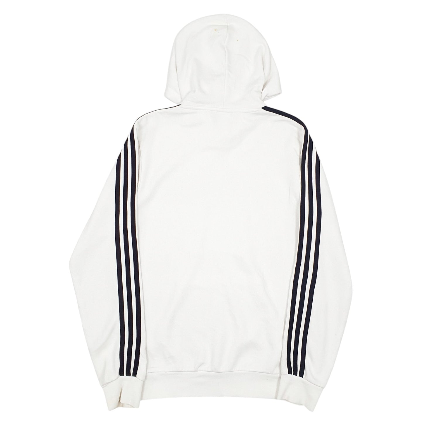 Mens White Adidas Spellout Hoodie Jumper