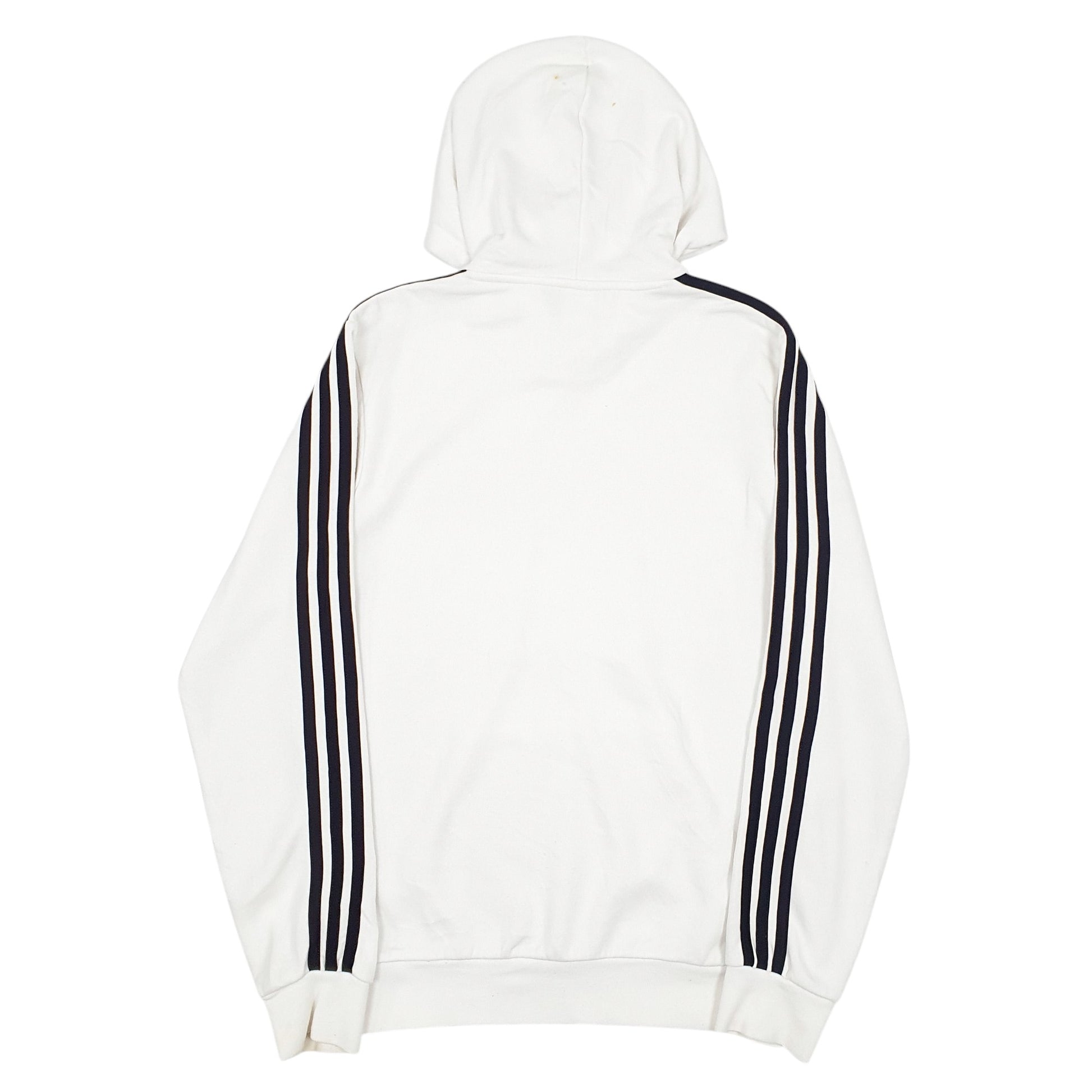 Mens White Adidas Spellout Hoodie Jumper