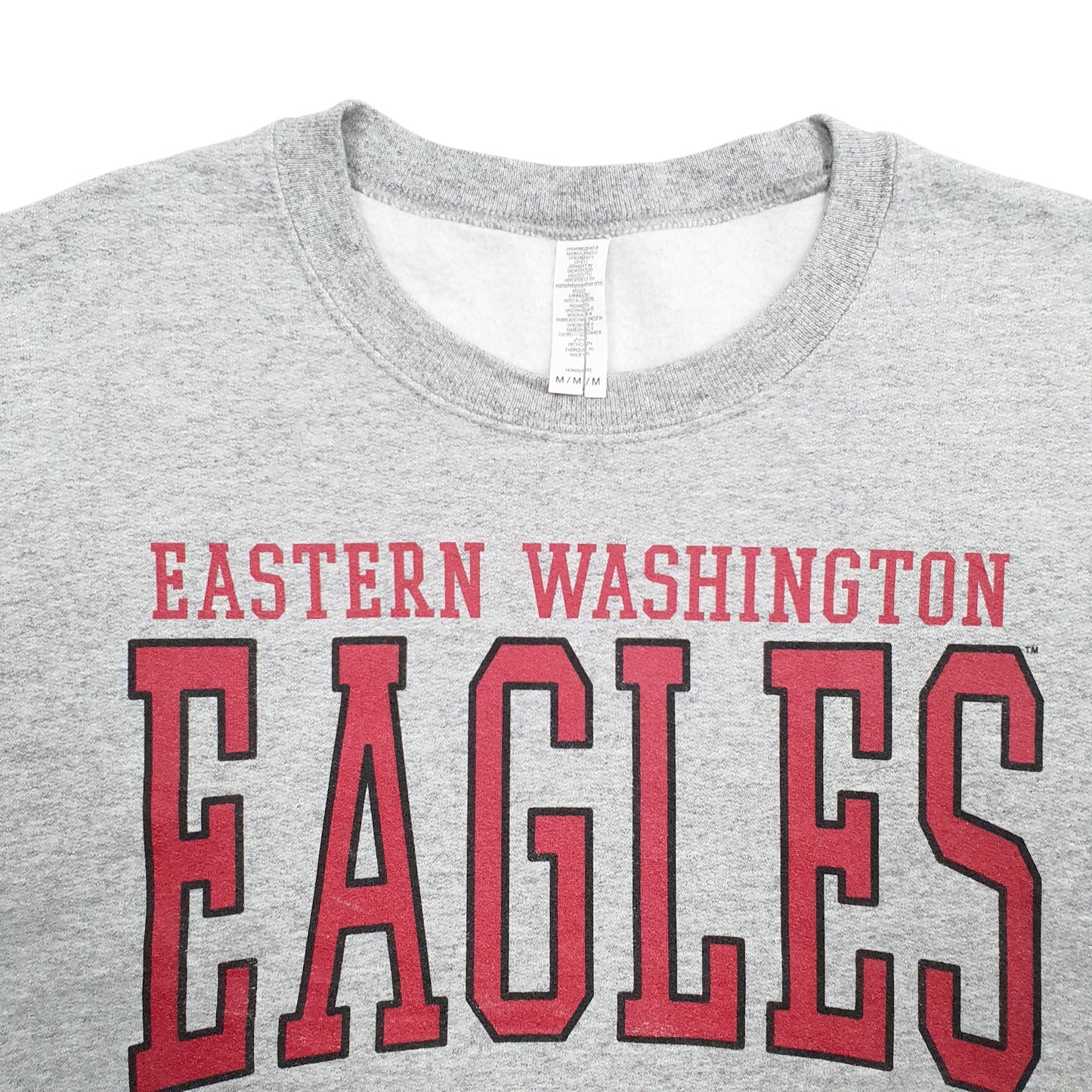 Mens Grey Unbranded Eastern Washington Eagles Spellout Crewneck Jumper