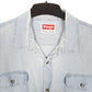 Mens Blue Wrangler Tall Chambray Long Sleeve Shirt