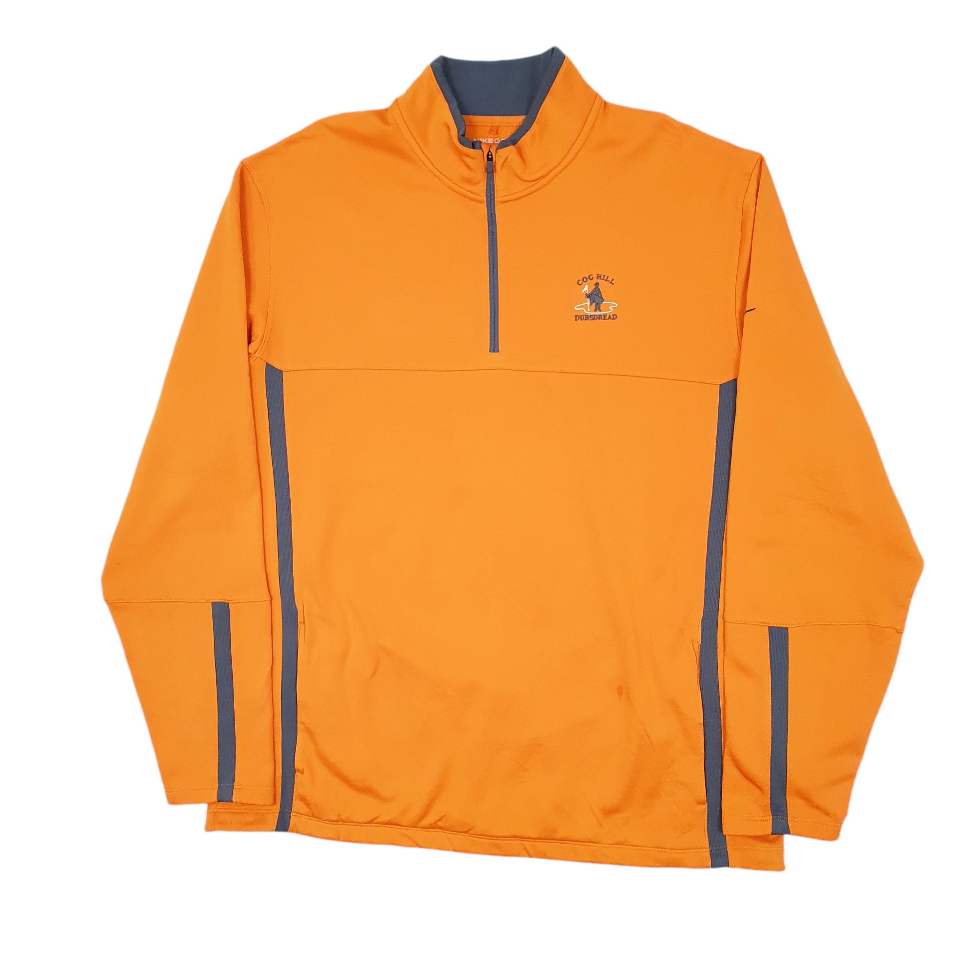 Mens Orange Nike Golf Cog Hill Dri Fit Quarter Zip Jumper