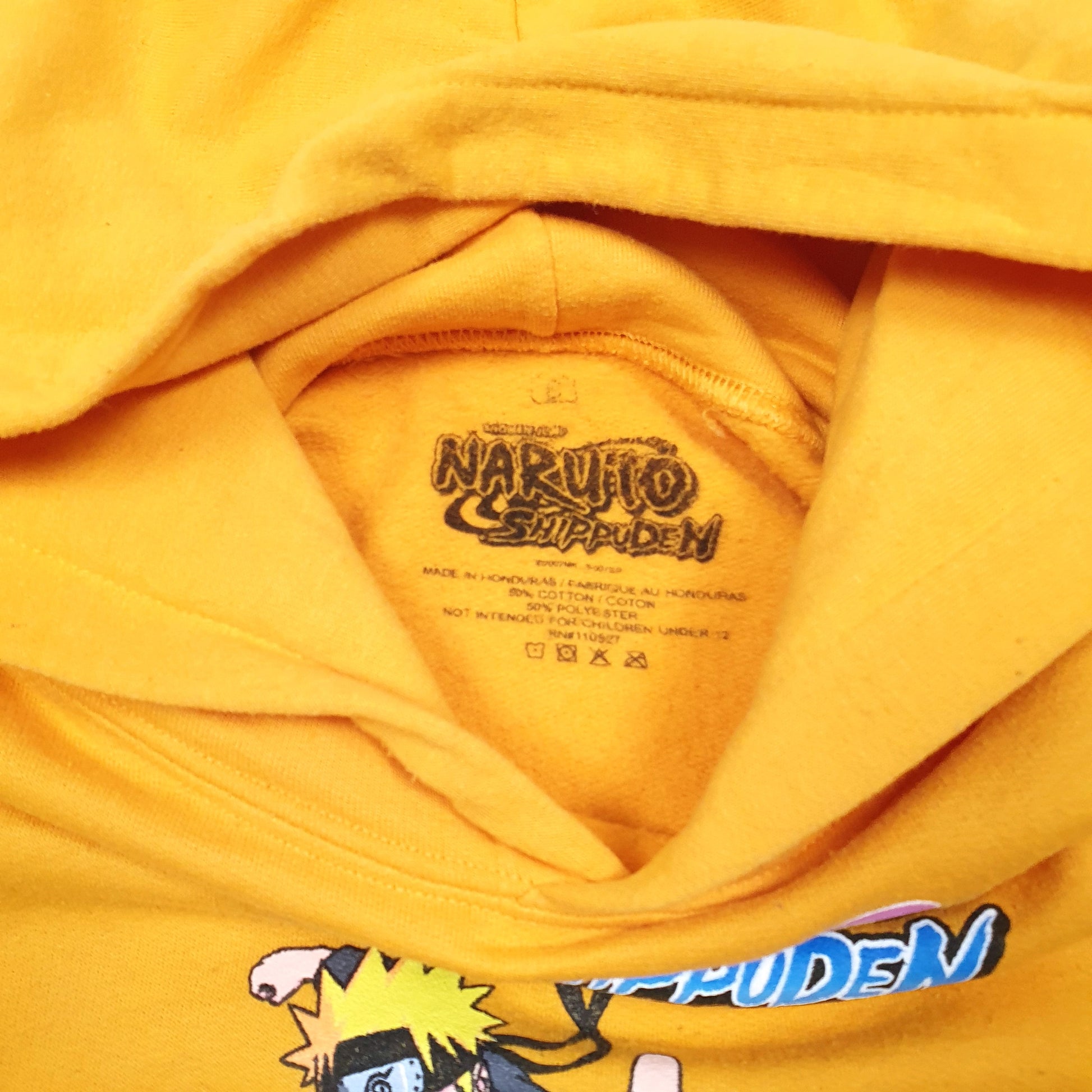 Mens Yellow Naruto Shippuden Shonen Jump Hoodie Jumper