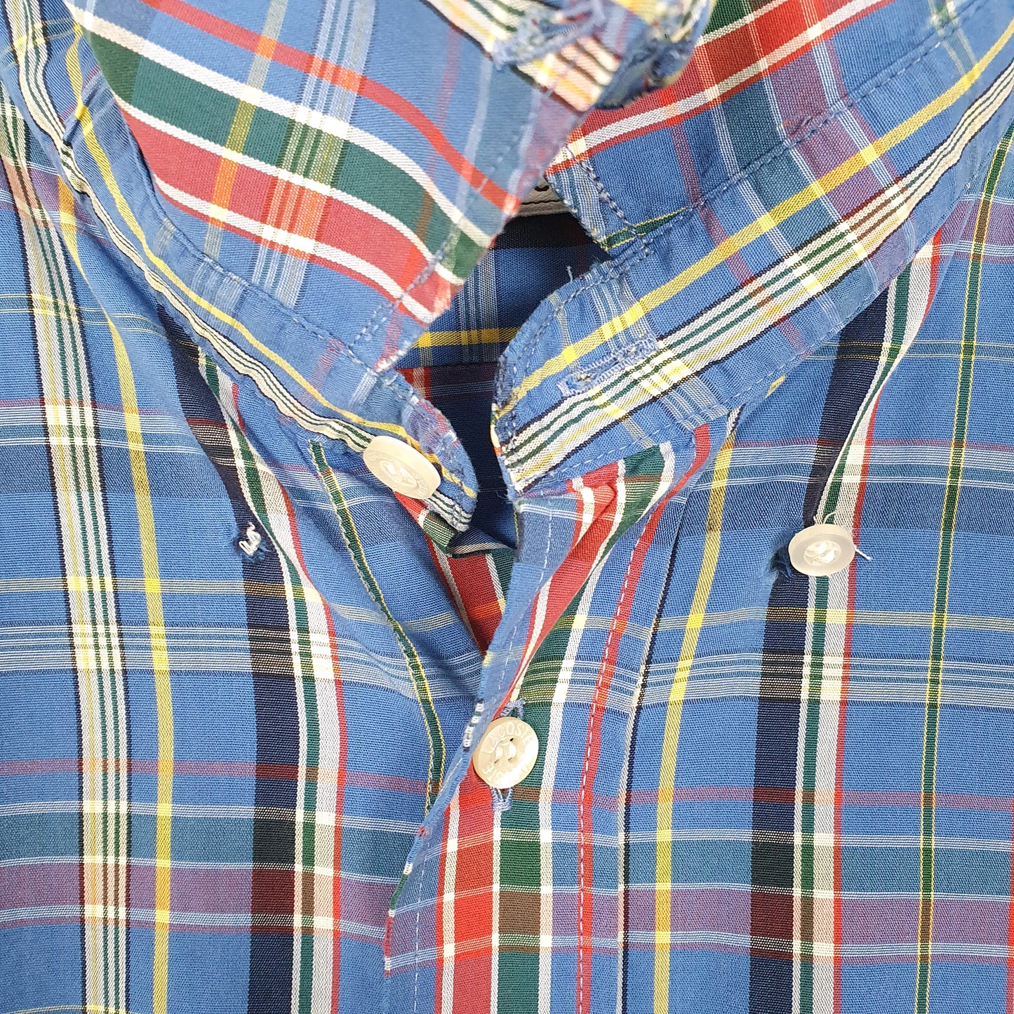 Mens Blue Lacoste  Short Sleeve Shirt