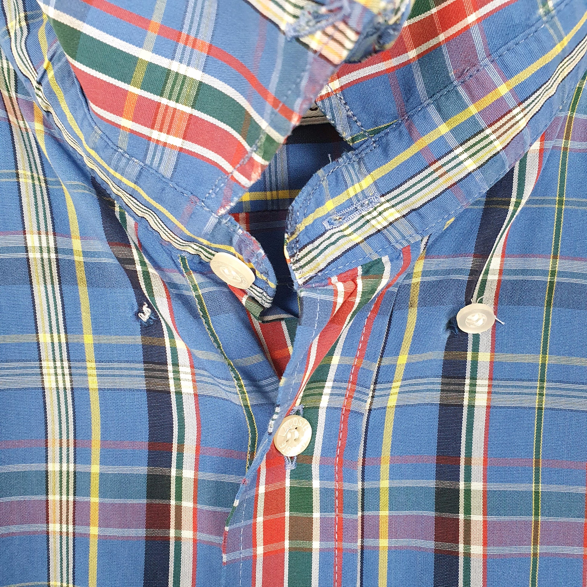 Mens Blue Lacoste  Short Sleeve Shirt