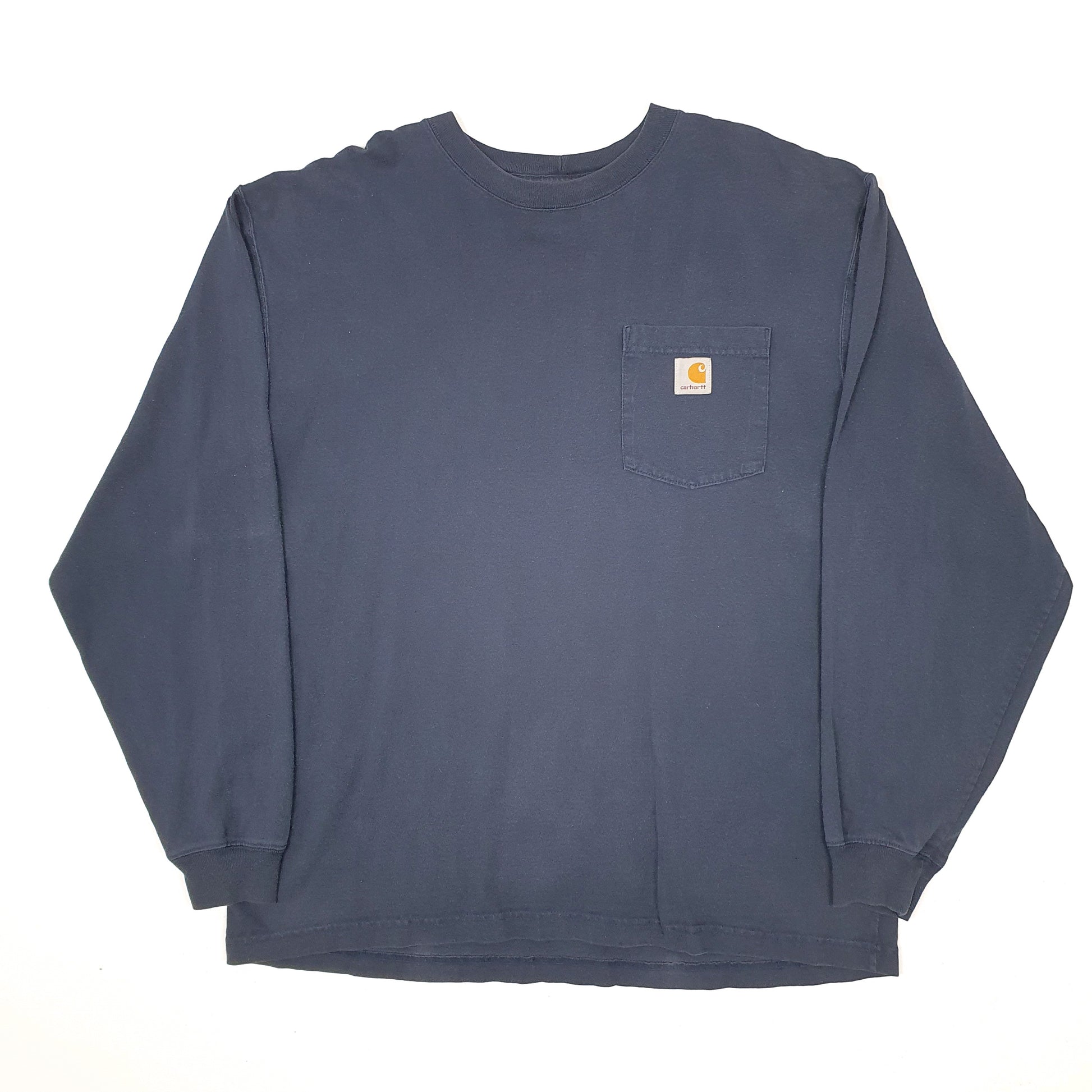 Mens Navy Carhartt  Long Sleeve T Shirt