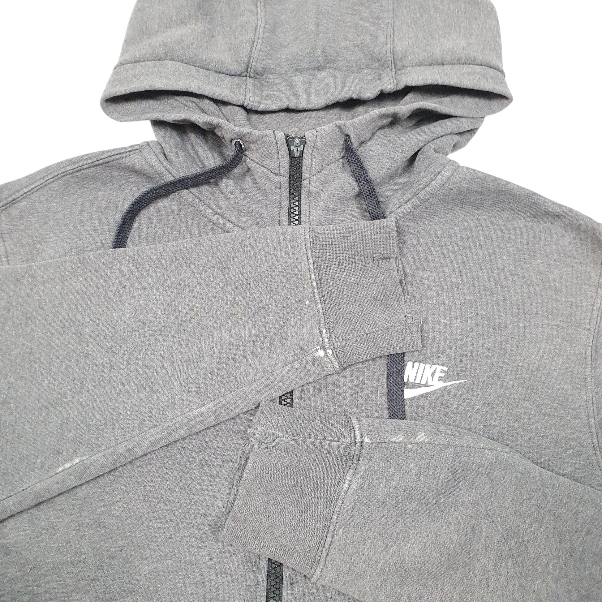 Mens Grey Nike Hoodie Full Zip Jumper