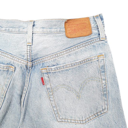 Womens Blue Levis 501 Jorts Distressed Denim Shorts
