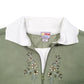 Womens Green Sporting Club Vintage Flowers Floral Quarter Zip Jumper