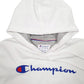 Mens White Champion Spellout Hoodie Jumper