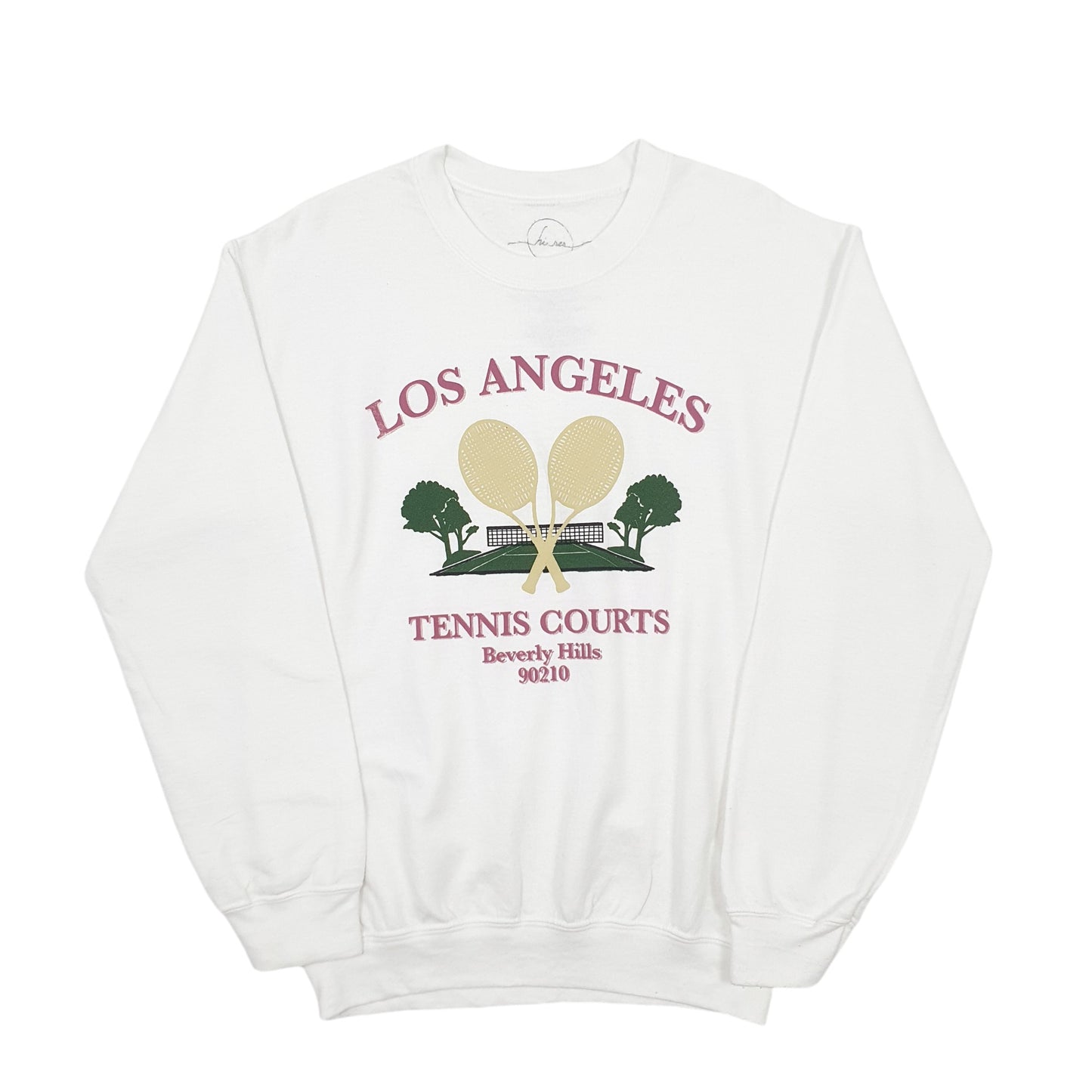 Mens White Hanes Los Angeles Crewneck Jumper