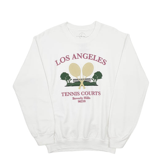 Mens White Hanes Los Angeles Crewneck Jumper