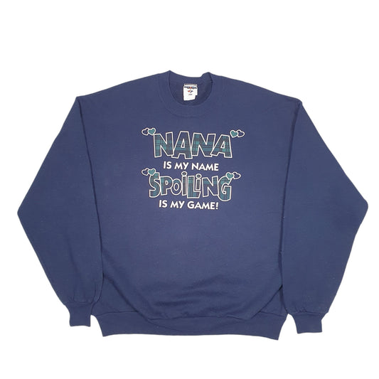 Mens Navy Jerzees Nana Spoiling Quirky Retro Crewneck Jumper