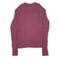 Mens Burgundy Gap Lambswool Blend Chunky Cable Knit Crewneck Jumper