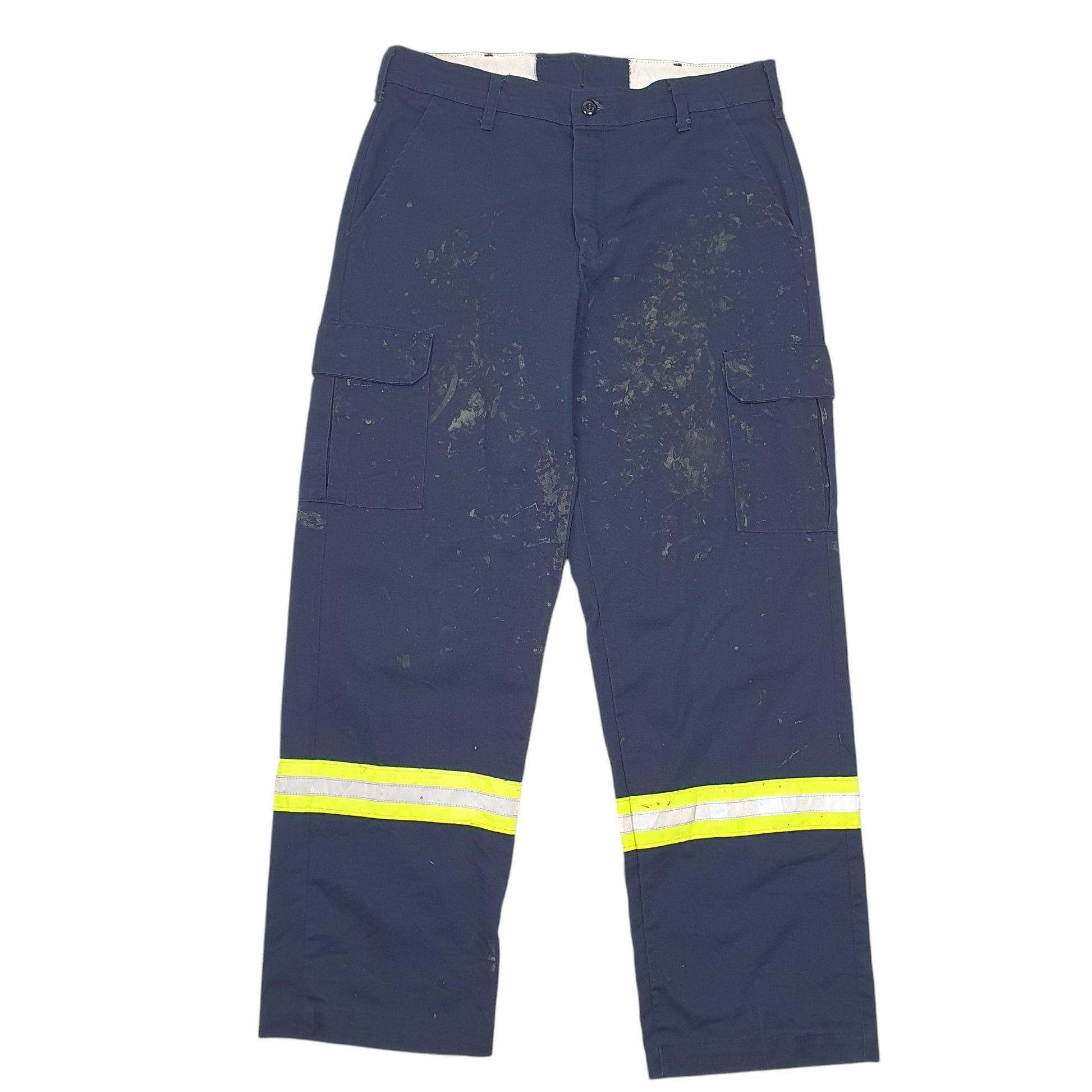 Mens Navy Red Kap Workwear Reflective Cargo Trousers