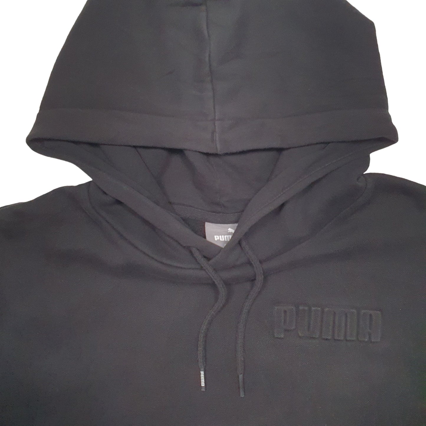 Mens Black Puma Spellout Hoodie Jumper