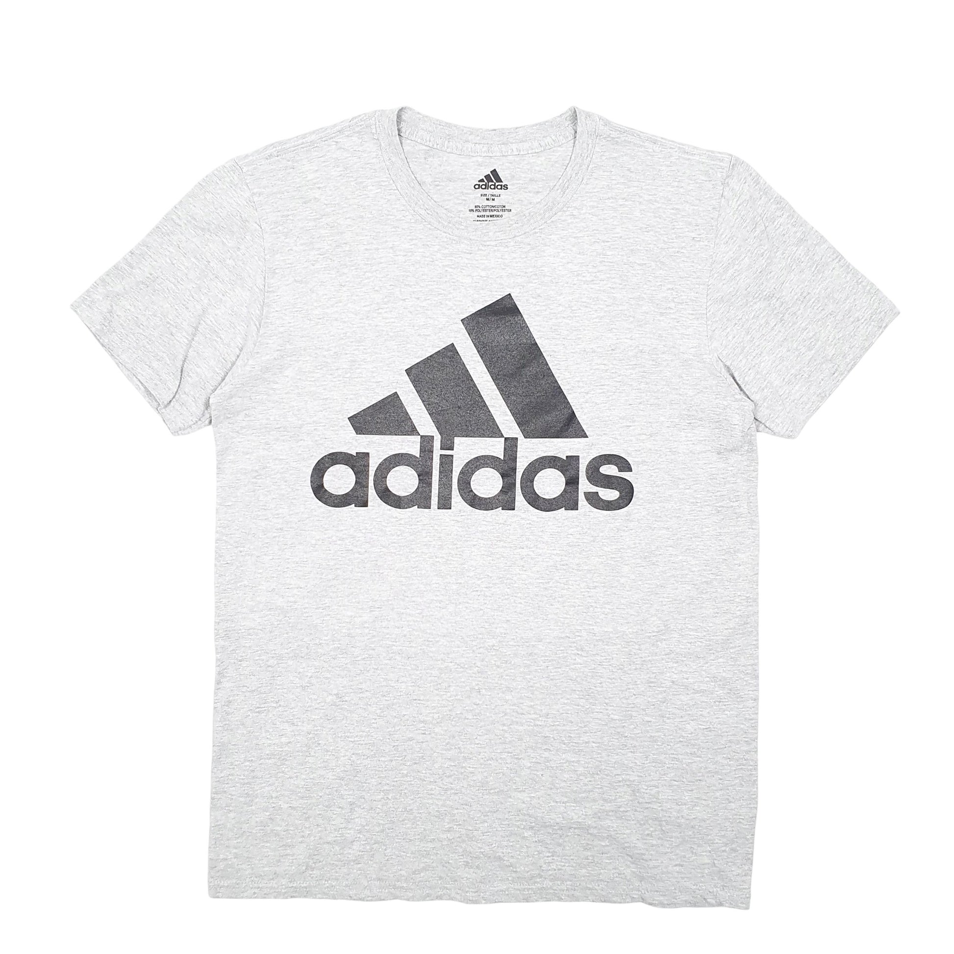 Mens Grey Adidas Spellout Short Sleeve T Shirt