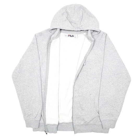 Mens Grey Fila Hoodie Full Zip Jumper