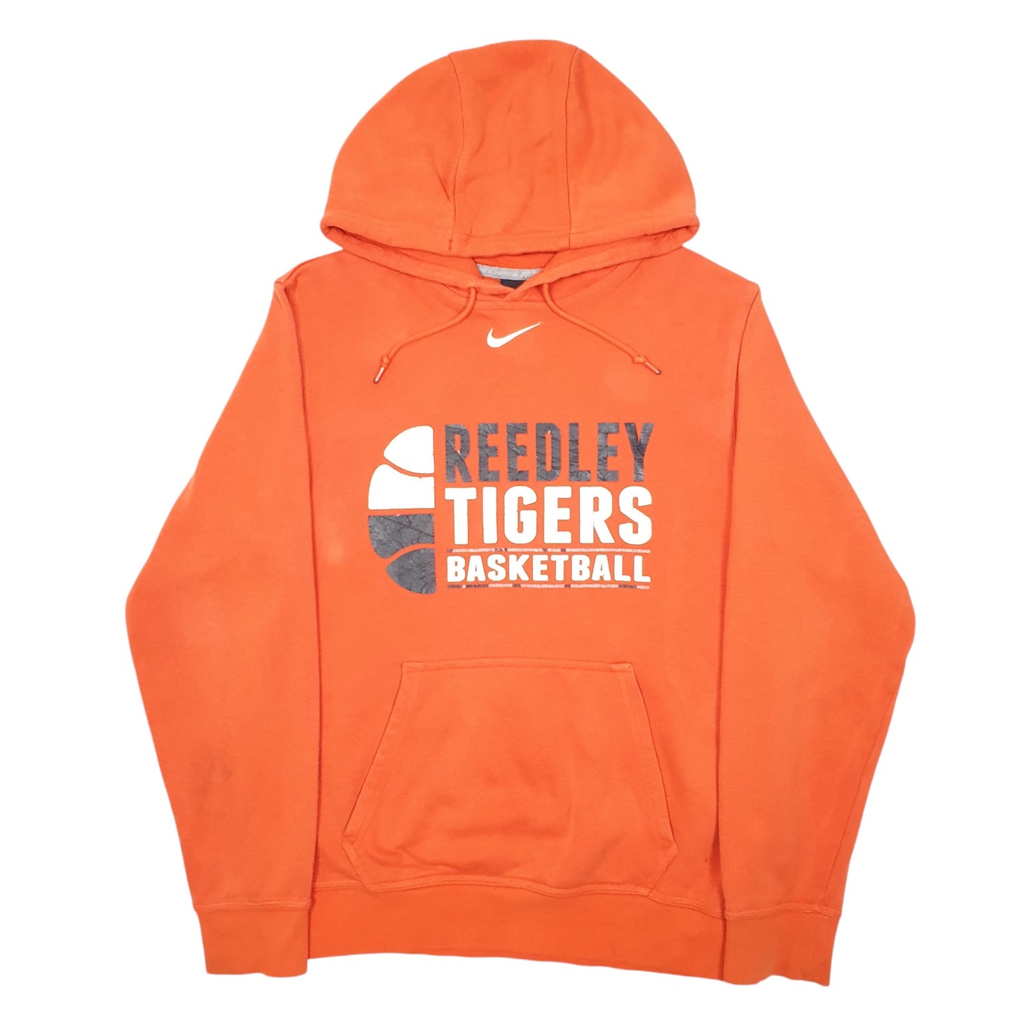 Mens Orange Nike Reedley Tigers Basketball Spellout Hoodie Jumper