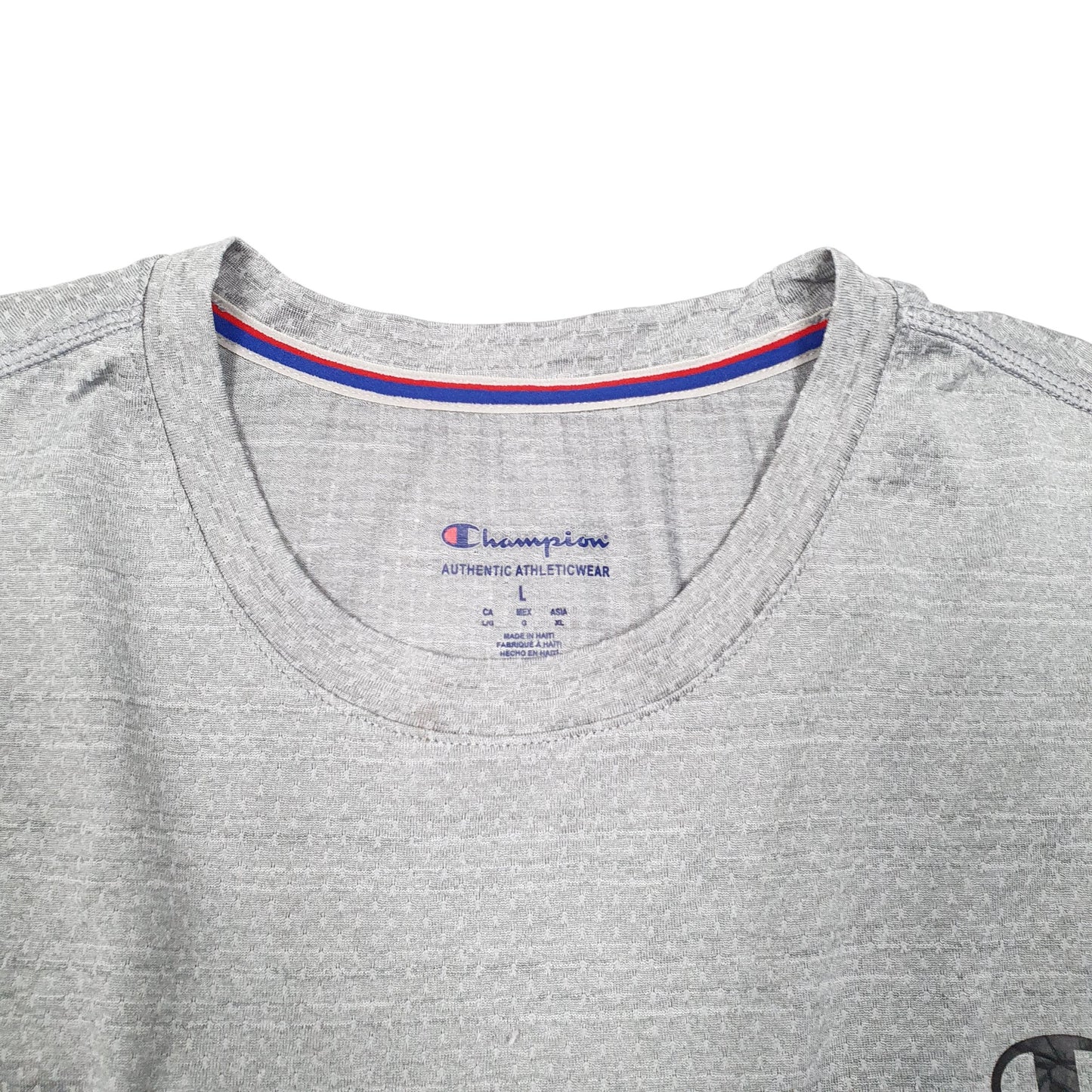 Mens Grey Champion Sleeveless Vest Active Workout Gym Short Sleeve T Shirt