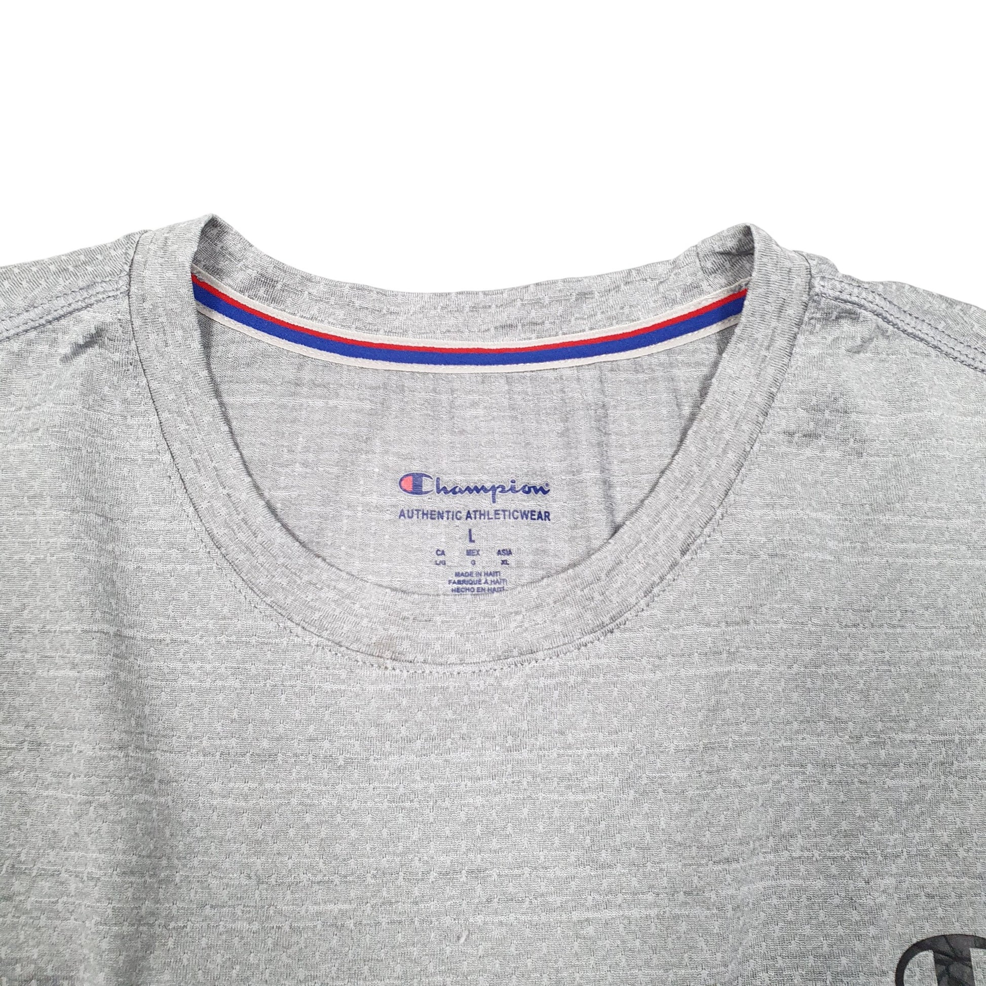 Mens Grey Champion Sleeveless Vest Active Workout Gym Short Sleeve T Shirt